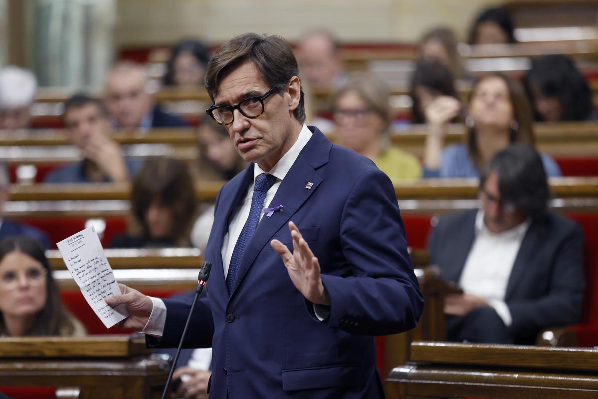 El primer secretario del PSC, Salvador Illa, este miércoles en el Parlament.