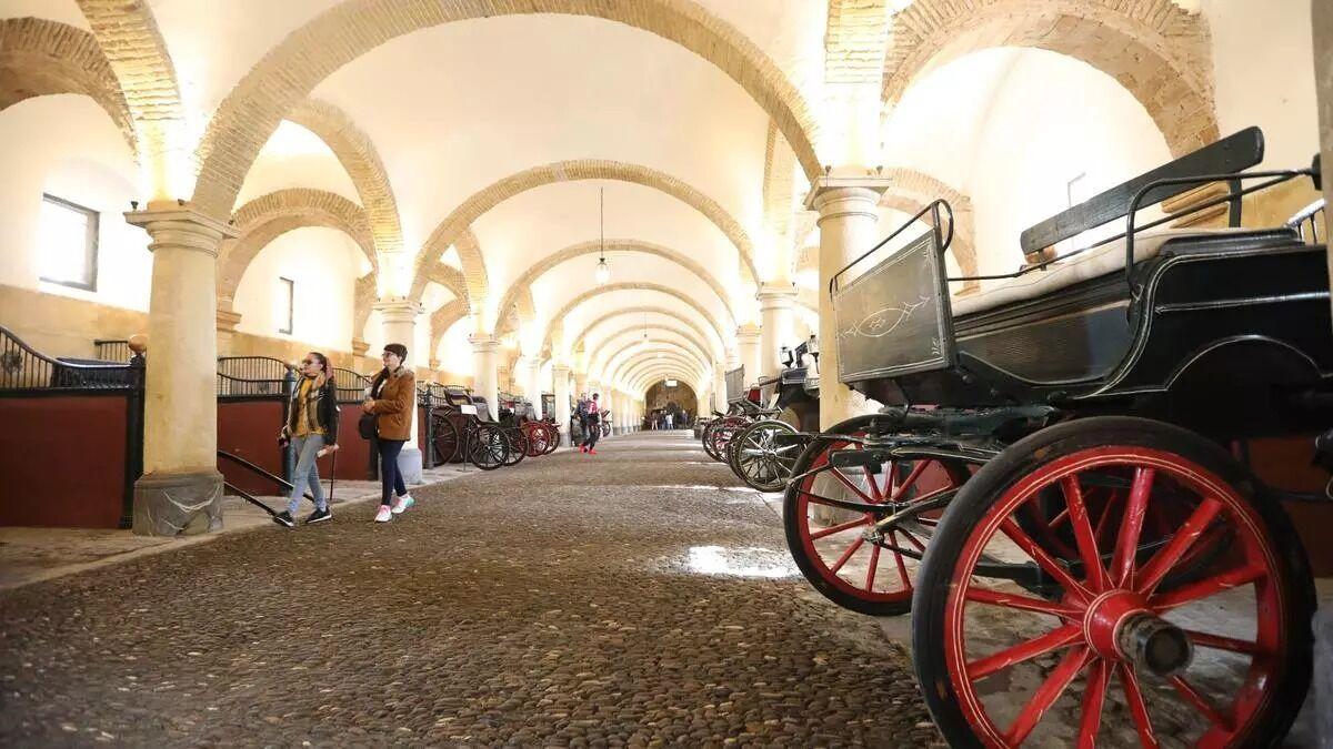Interior de Caballerizas Reales de Córdoba, durante una exposición de carruajes, en una imagen de archivo