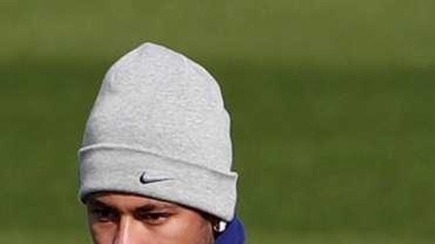 Neymar, entrenando.