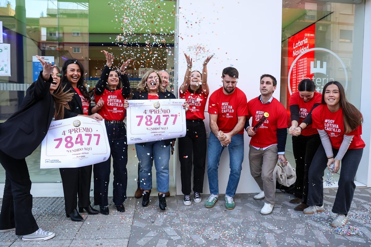 Así han celebrado el tercero, un cuarto y dos quintos caen en Loterías Castillo en Alaquàs