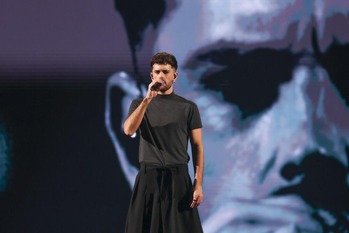 El cantante Mikel Herzog Jr. durante su actuación en la primera semifinal del Benidorm Fest. El cantante Mikel Herzog Jr. durante su actuación en la primera semifinal del Benidorm Fest.