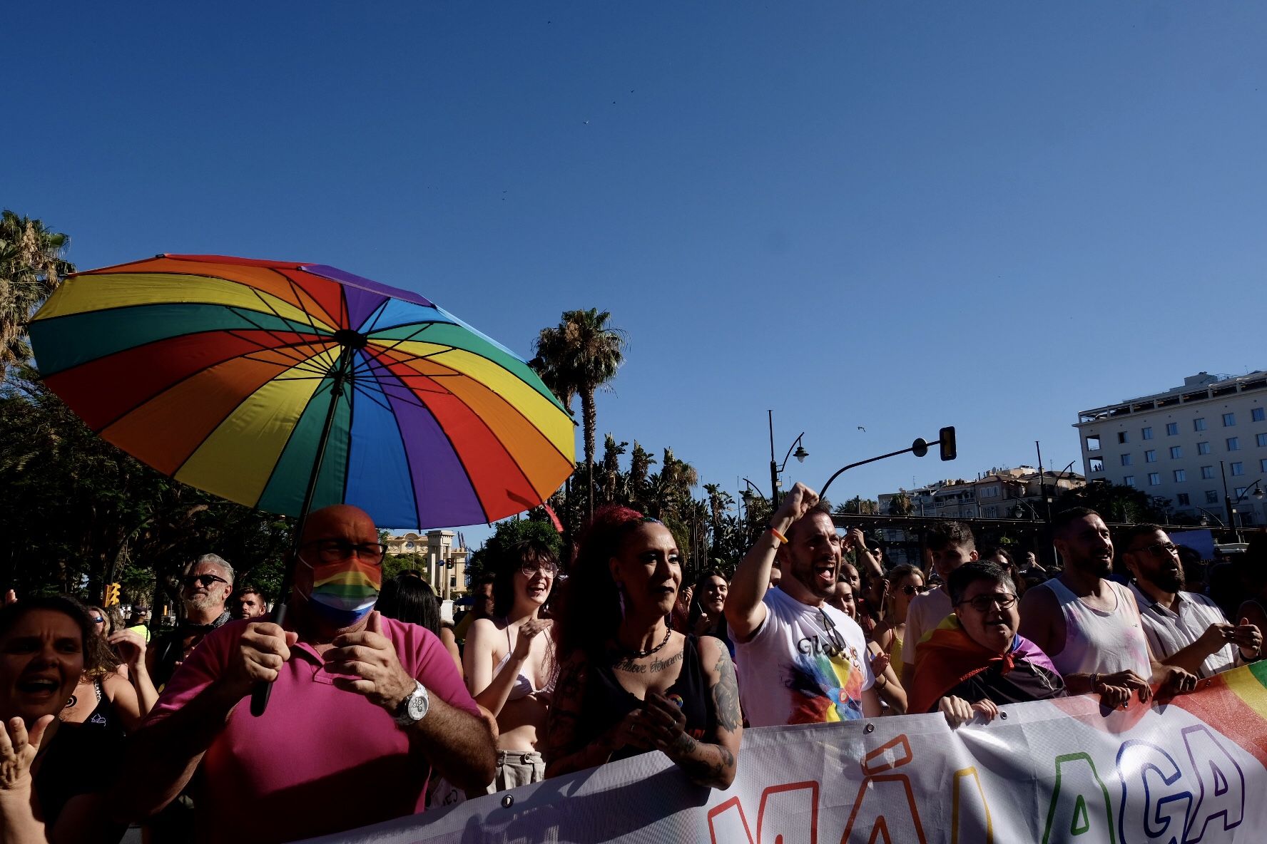 Marcha por el centro de Málaga por el Día Internacional del Orgullo LGTBI+