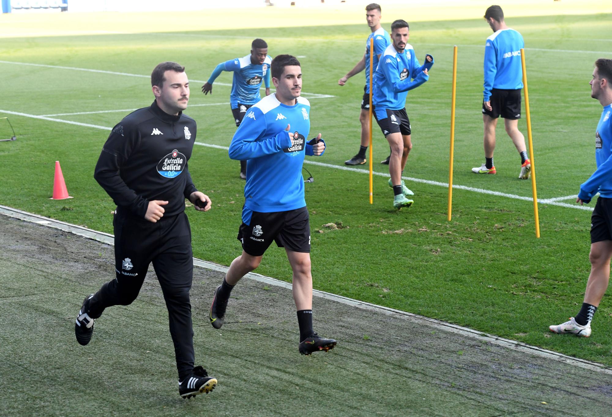 Entrenamiento del Dépor antes del partido fantasma ante el Extremadura