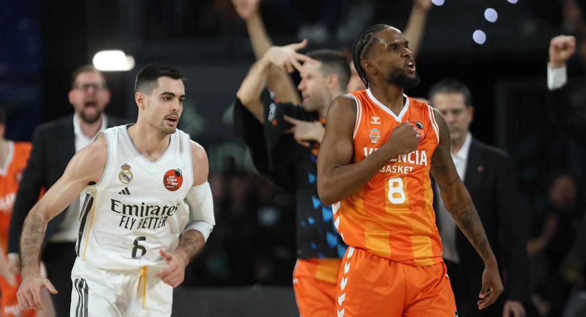 Jean Montero, tras el triple con el que ponía el 106-101 a menos de un minuto del final.
