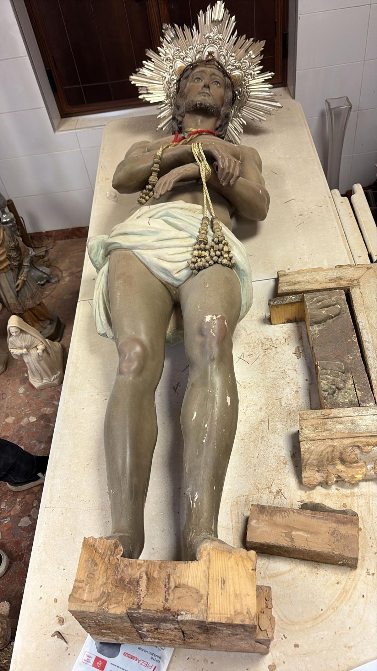Ecce homo de la iglesia de Picanya dañado por la riada.