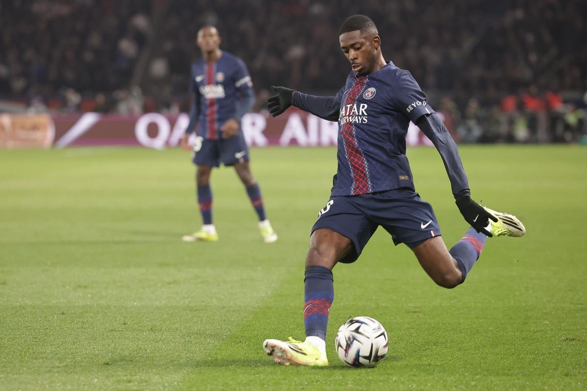 PARIS (France), 08/02/2026.- Ousmane Dembele of PSG in action during the French Ligue 1 soccer match between Paris Saint Germain and Olympique Marseille, in Paris, France, 08 February 2026. (Francia, Marsella) EFE/EPA/CHRISTOPHE PETIT TESSON