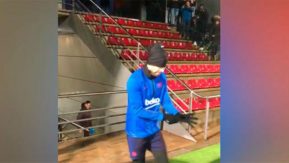 El Barça entrenó bajo la lluvia