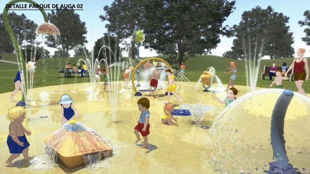 Recreación del parque de agua en Rafael Areses.