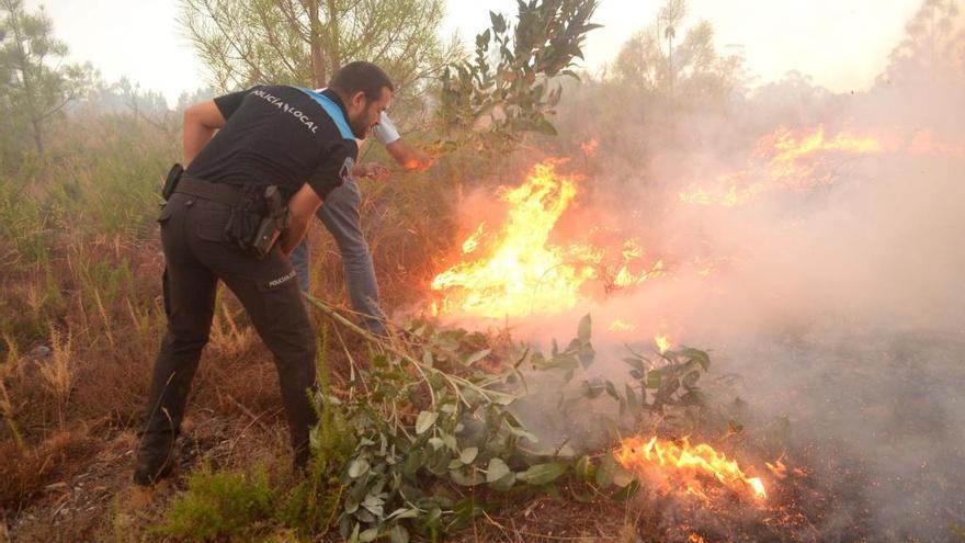 Un incendio registrado en Vilanova durante el verano del pasado año