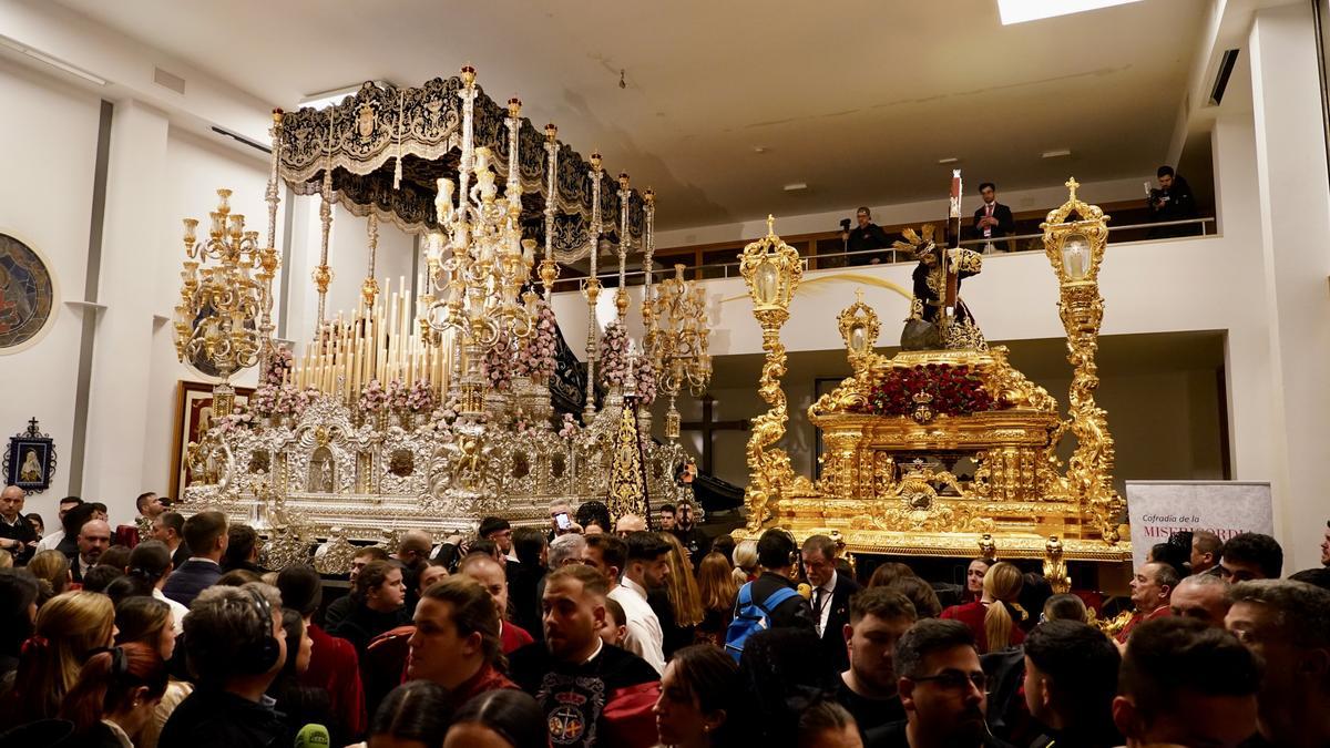 La previsión de lluvia para la noche del Jueves Santo de Málaga llevó a la suspensión de la procesión de la hermandad de la Misericordia.