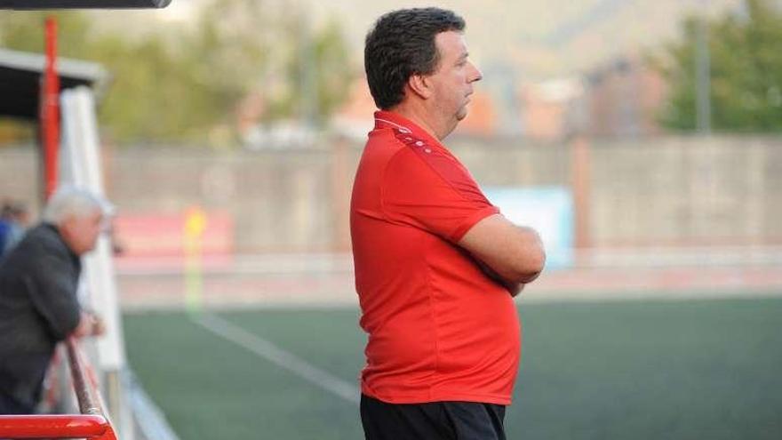 Marcos Suárez, durante el encuentro ante el Langreo.