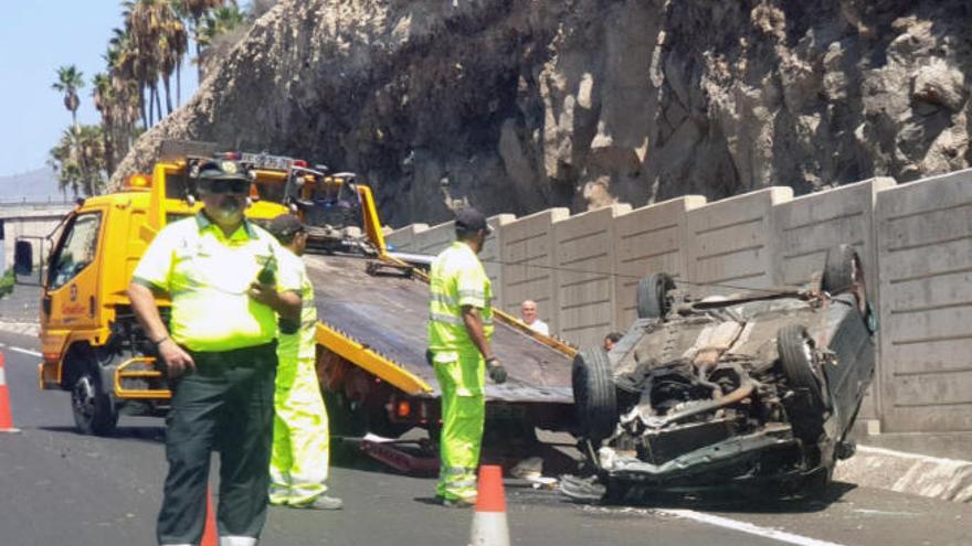 Imagen de un accidente ocurrido en la TF-1.