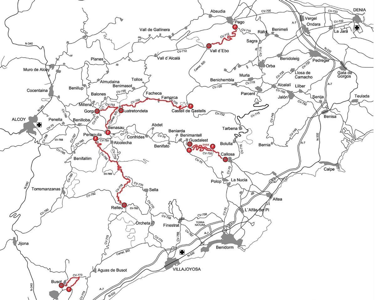 Mapa recorrido rallye.