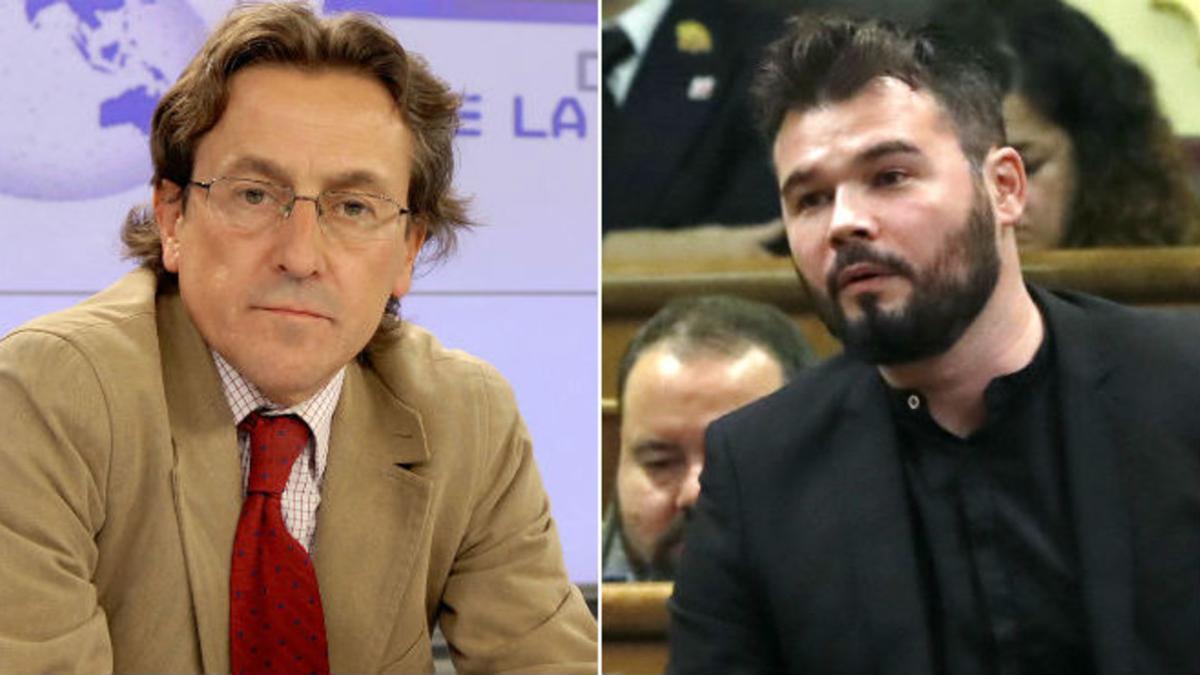 El periodista Hermann Tertsch y el diputado de ERC Gabriel Rufián.