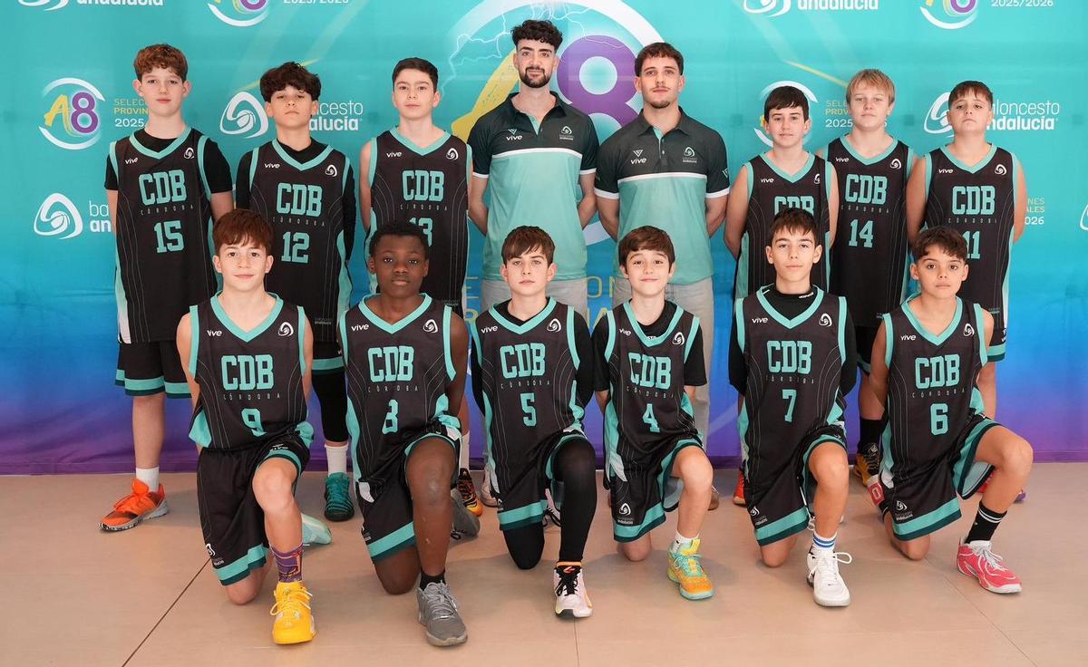 Componentes de la selección cordobesa mini masculina de baloncesto.