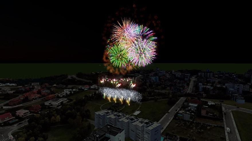 Los fuegos artificiales de San Mateo cambian de pirotecnia, pero se consolidan en Montecerrao y a las 10 de la noche
