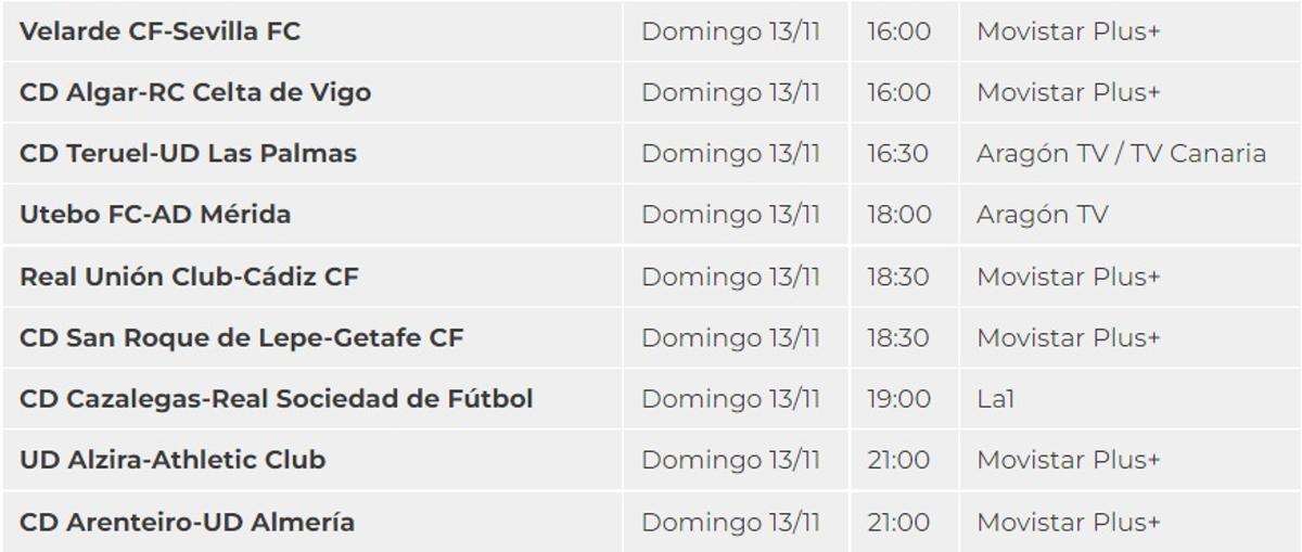 ¿Qué partidos de Copa del Rey se pueden ver por televisión y a qué hora ...