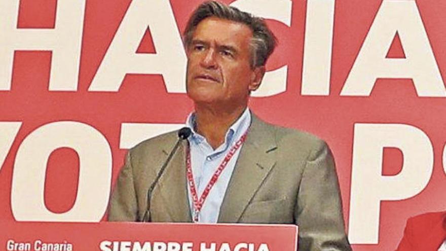 Juan Fernando López Aguilar, durante la noche electoral del pasado domingo.