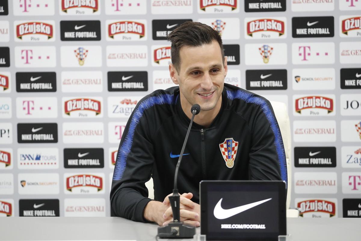 SPB. St. Petersburg (Russian Federation), 13/06/2018.- Croatia’s Nikola Kalinic attends a press conference of the Croatian national soccer team at the Roschino Arena, outside St. Petersburg, Russia, 13 June 2018. Croatia prepares for the FIFA World Cup 2018, that will take place in Russia from 14 June to 15 July 2018. (Croacia, Mundial de Fútbol, San Petersburgo, Rusia) EFE/EPA/ANATOLY MALTSEV