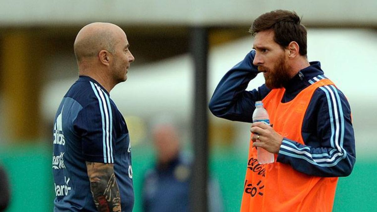 Sampaoli y Leo Messi