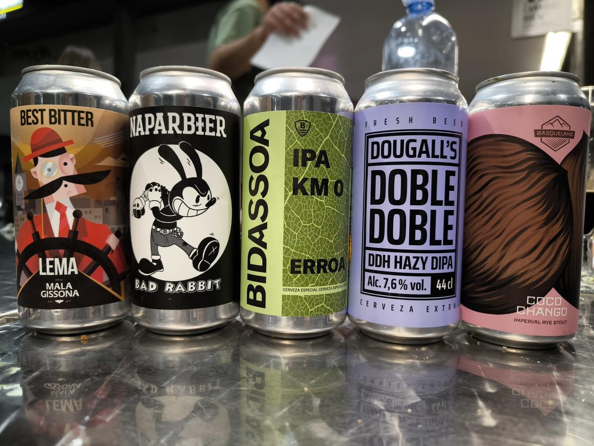 Marcas de cerveza en una cata