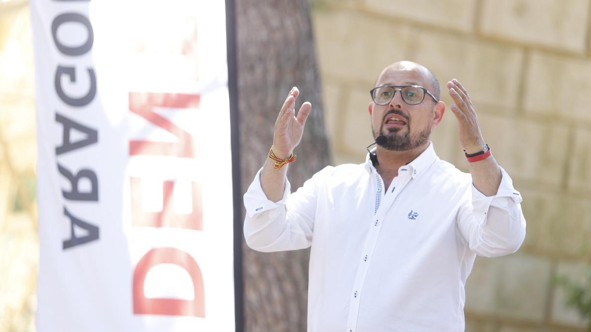 Alberto Izquierdo, este miércoles, en el Parque de Atracciones durante su acto interno del PAR.