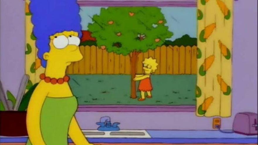 Lisa Simpson, con su melocotonero