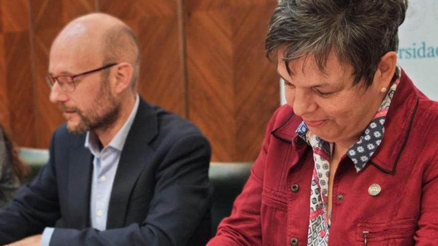 Por la izquierda, Iván Aitor Lucas y Susana Luque, ayer |