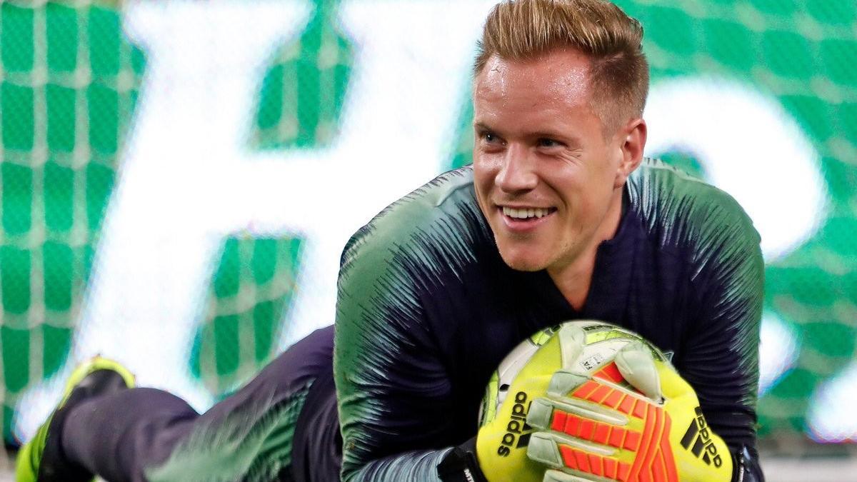 Ter Stegen en un partido con el Barcelona