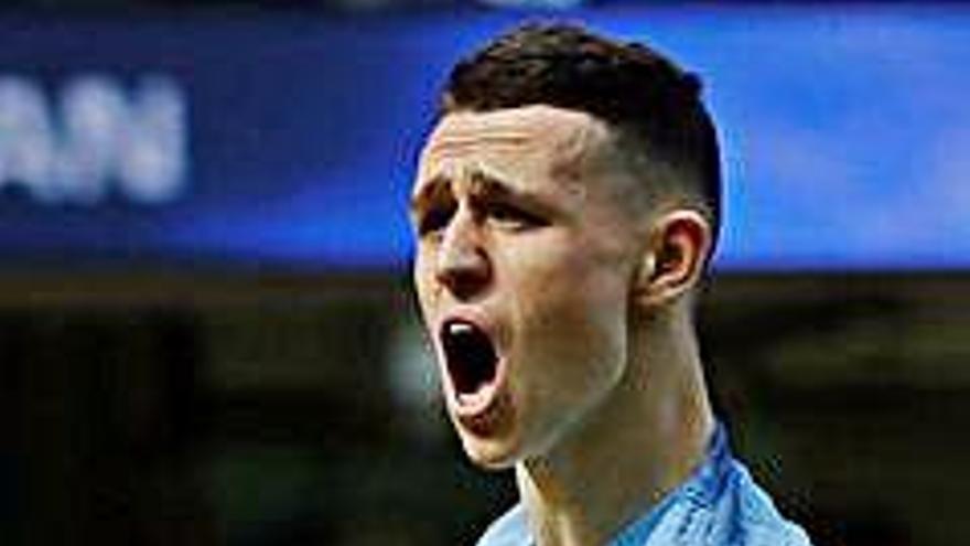 Phil Foden celebra el gol decisiu