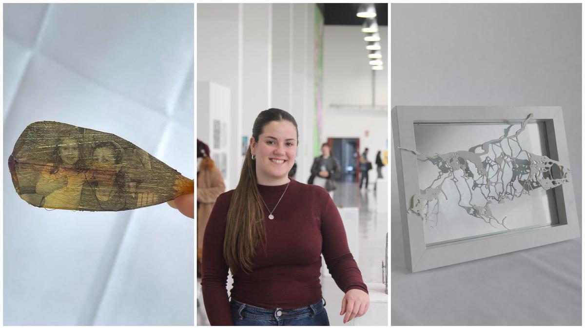Rocío Arboledas junto a sus obras.