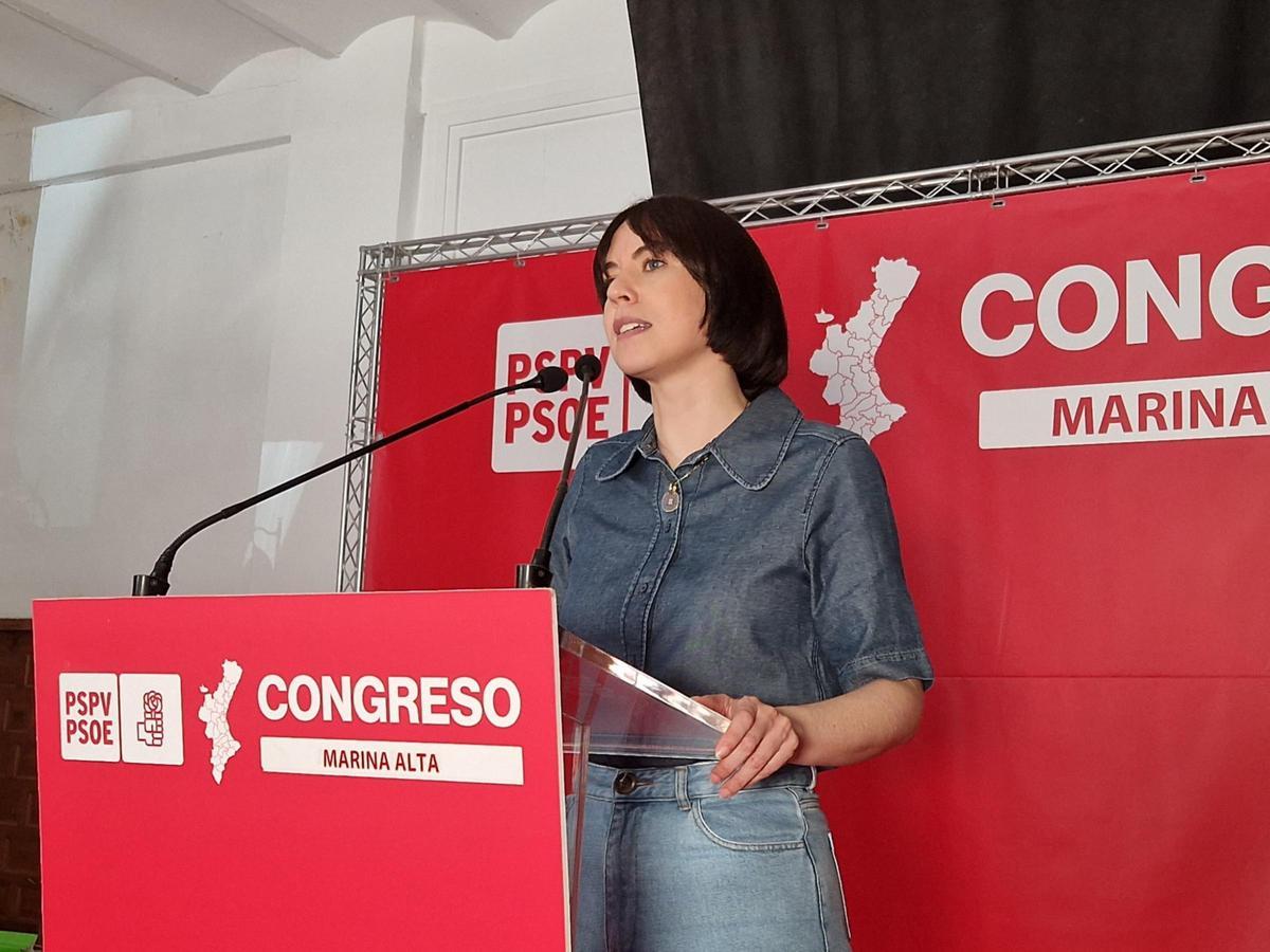 Diana Morant, durante su intervención este sábado en el congreso de la Marina Alta.