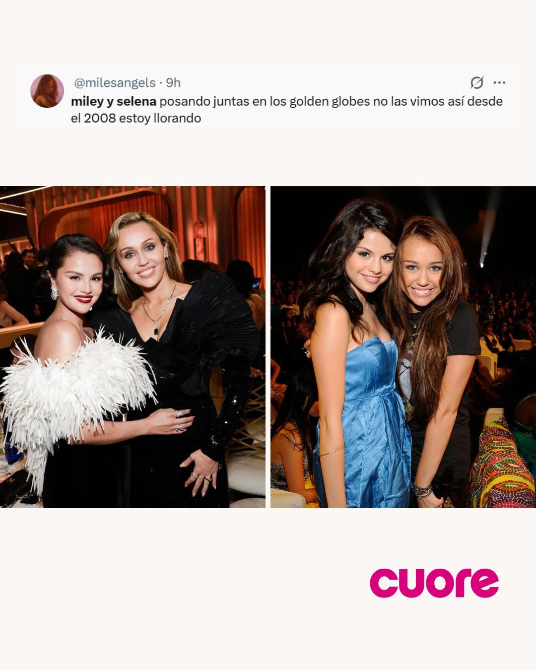 Comparativa de las dos fotos entre Selena y Miley