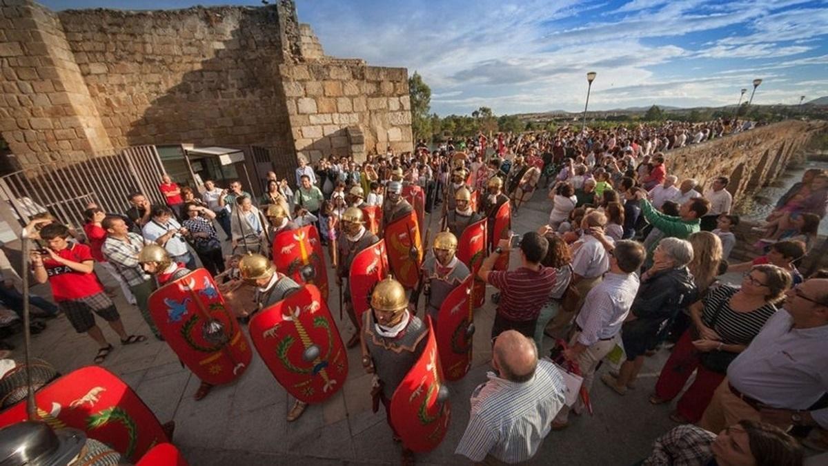 Celebración de Emérita Lúdica, en una edición pasada del evento recreacionista de Mérida.