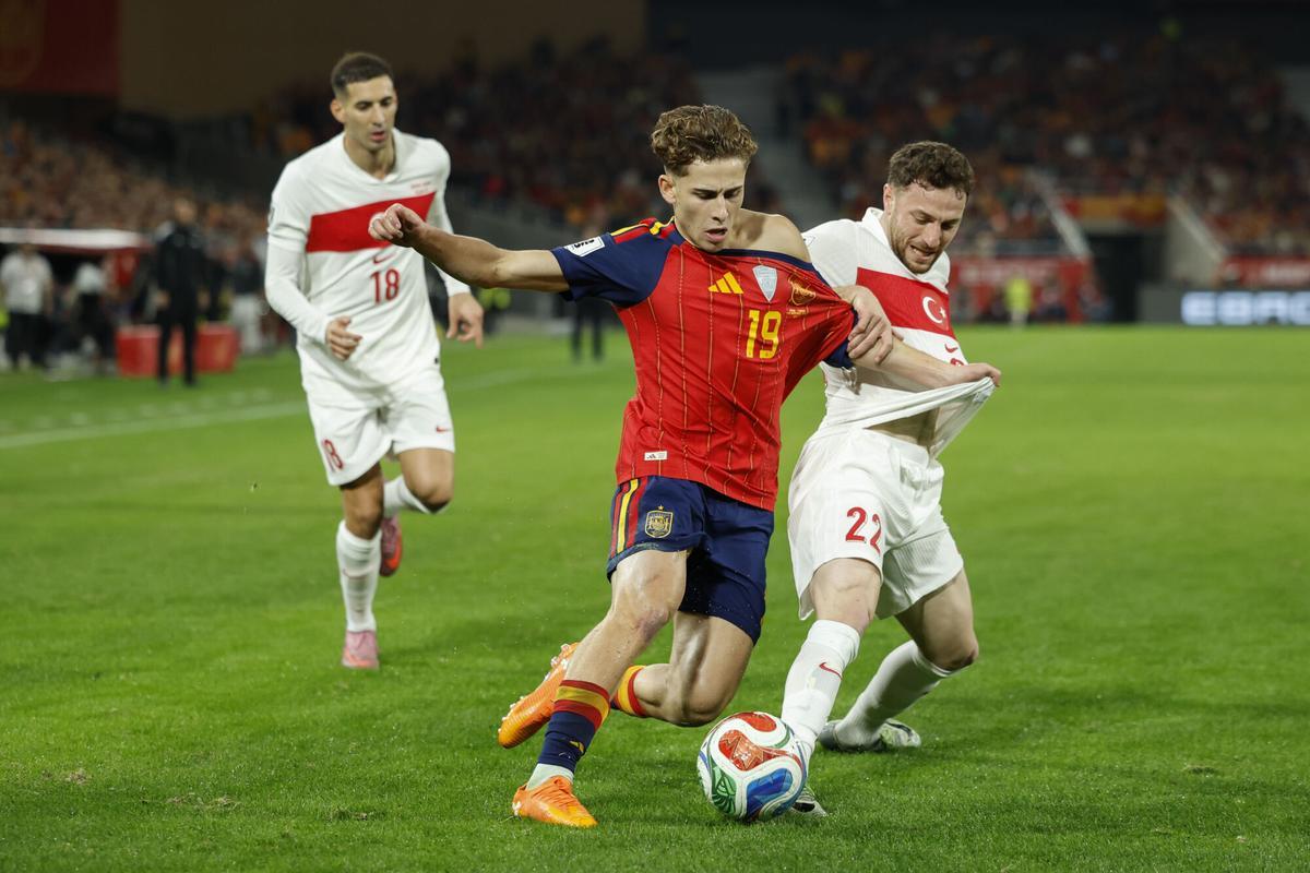 Fermín, en el último partido de España contra Turquía