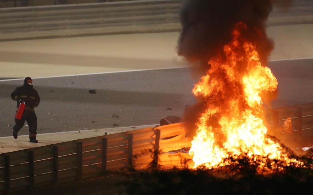 Accidente de Romain Grosjean en el GP de Baréin de Fórmula 1.