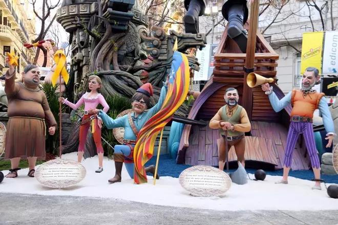 El procés català, protagonista a les Falles de València