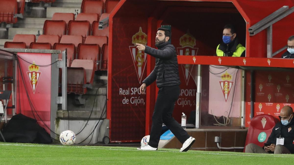 David Gallego, durante el partido