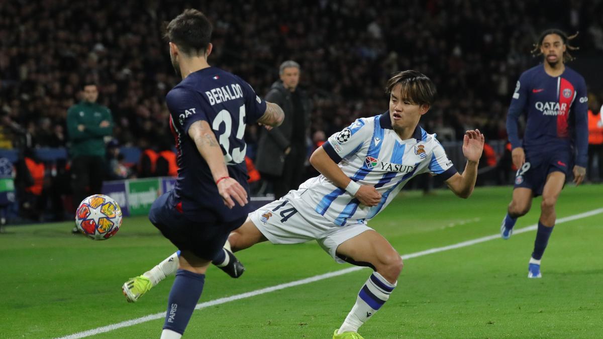 Lucas Beraldo, durante el partido de ida ante la Real Sociedad