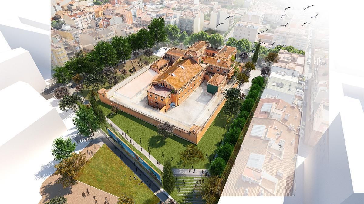 Imatge virtual del projecte per als jardins de l'antiga presó.