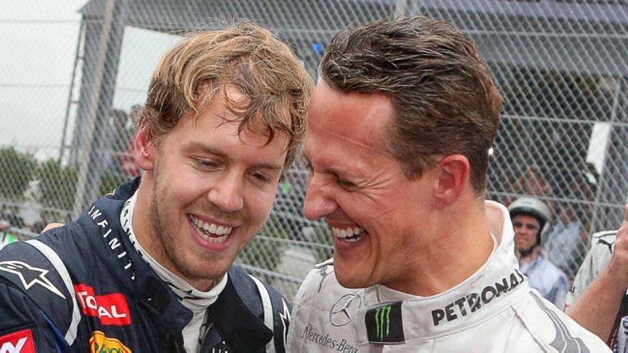 Vettel y Schumacher, cuando el Kaiser todavía corría en la F1.