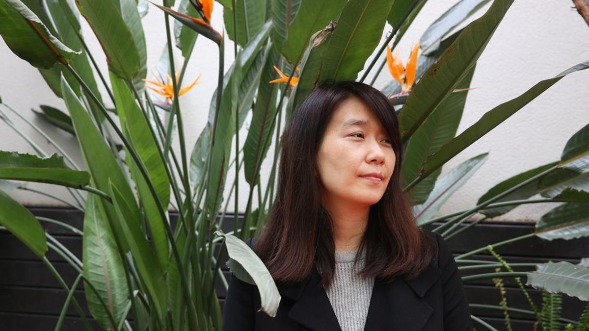 La escritora coreana Han Kang, en Barcelona.