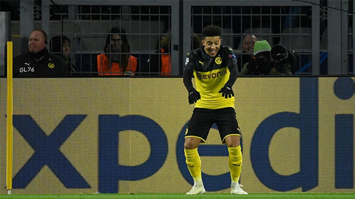 El gol tempranero de Jadon Sancho ante el Slavia de Praga