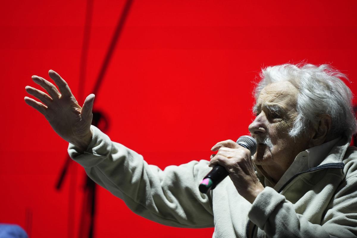 Jose Mujica en 2024 en un acto en Montevideo, Uruguay.