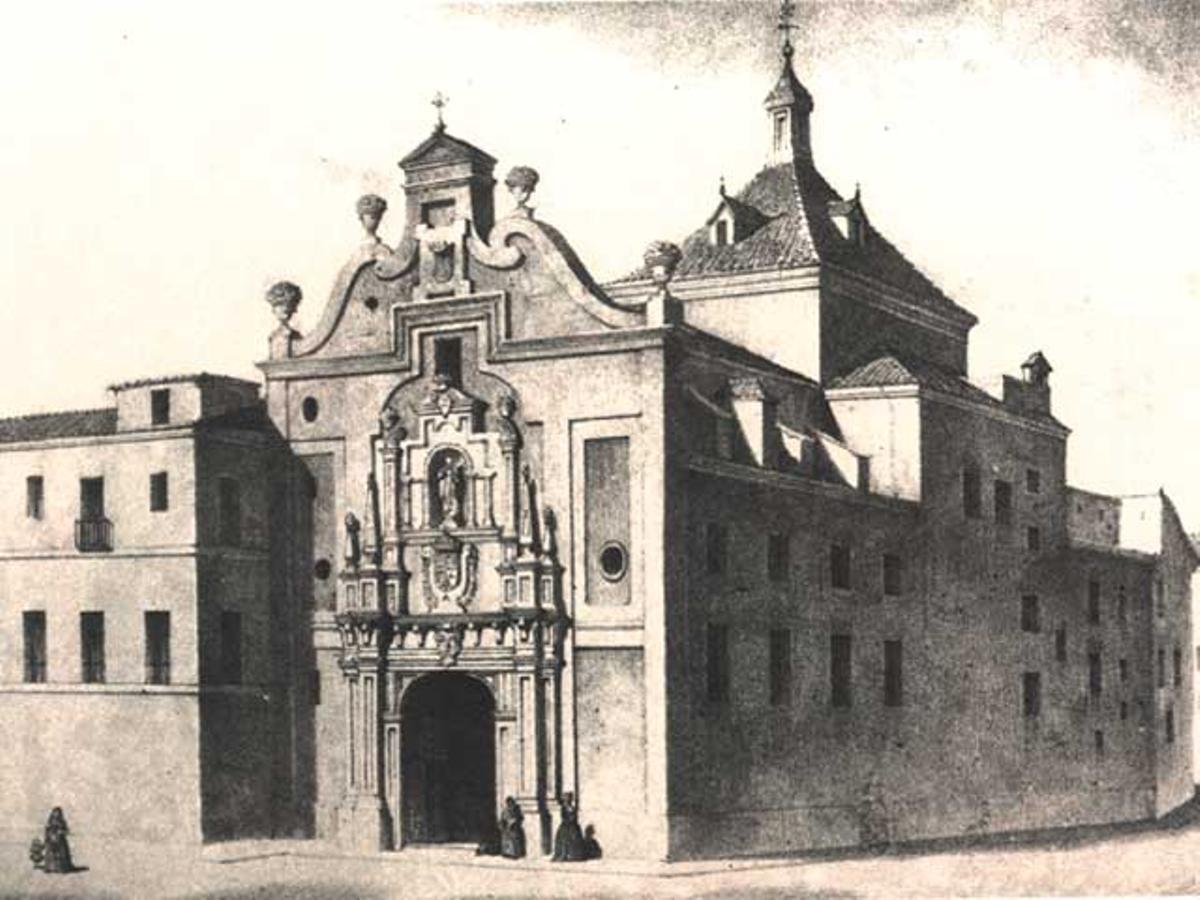 La fachada de la iglesia del convento de la Merced, en Madrid
