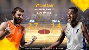 Valencia Basket vs. Real Madrid Baloncesto: horario, TV, estadísticas, clasificación y pronósticos