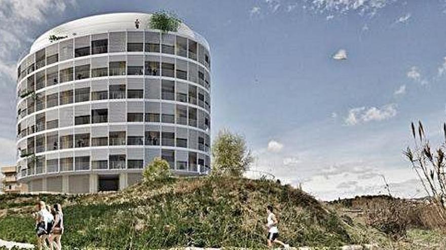 L&#039;edifici de la futura residència en el projecte de Pere Puig