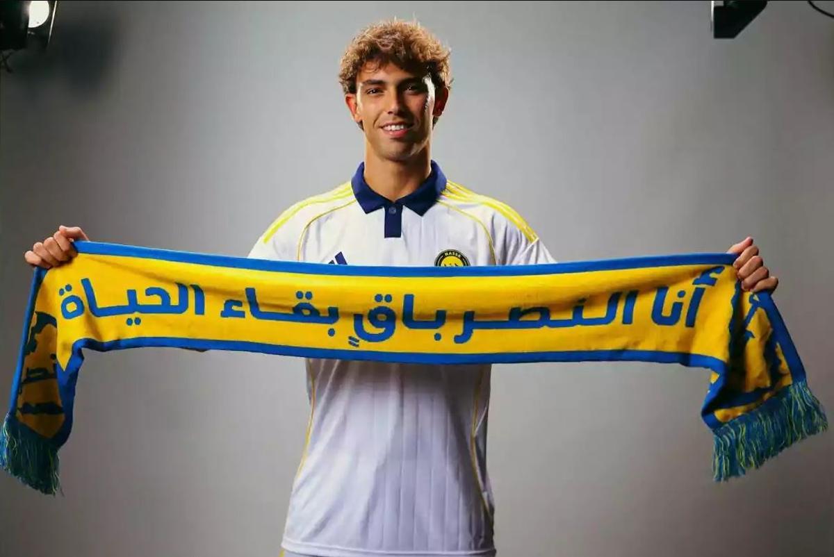Joao Felix en su presentación con el Al-Nassr
