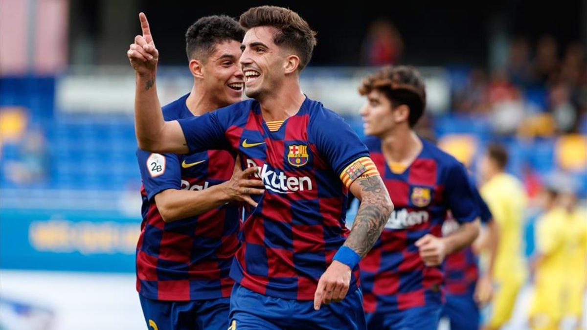 Monchu celebra el gol que abrió la lata