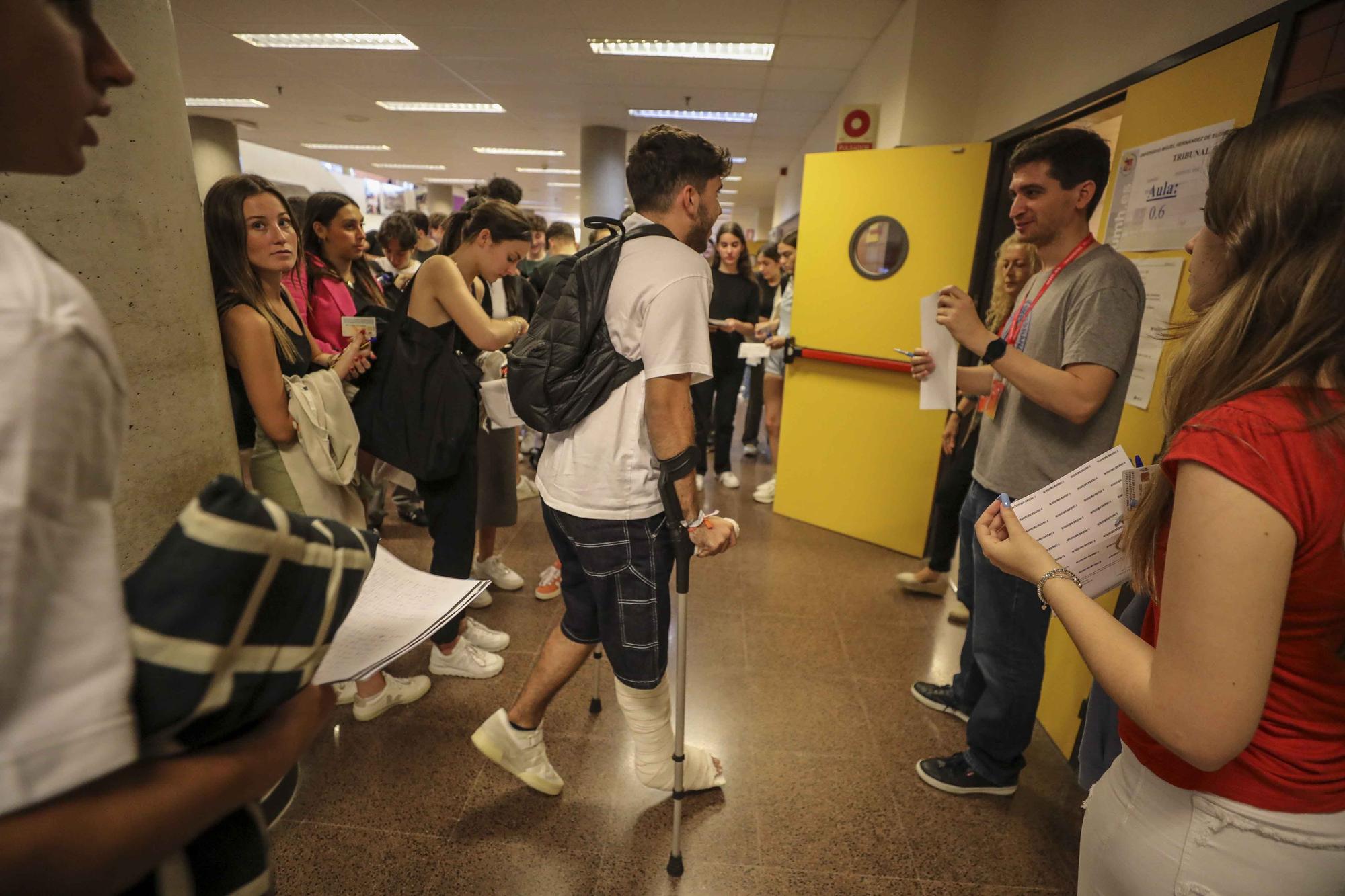 Nervios y repasos de ultima hora en la Selectividad en la UMH de Elche